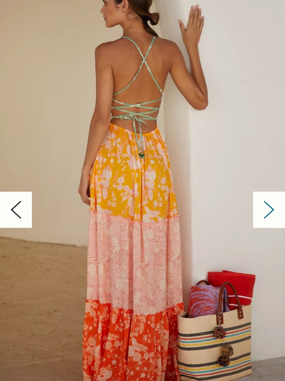 Agua Bendita Fairy Mita Maxi Dress | Patchwork Bird & Citrus Print | Size M - Picture 2 of 16